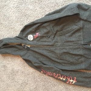 Grey and Pink Abercrombie and Fitch sweatshirt